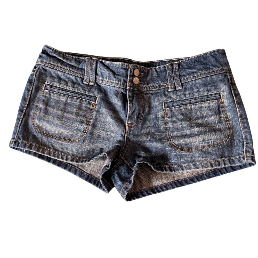 Aeropostale Womens 9/10 Denim Short Shorts Y2K Low Rise Jean